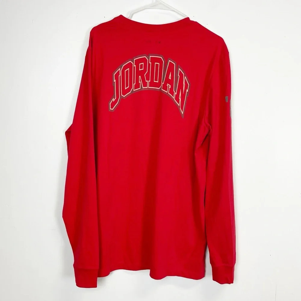 Nike Air Jordan Flight Tshirt Size XL Mens Red 85 Long Sleeve Graphic Tee